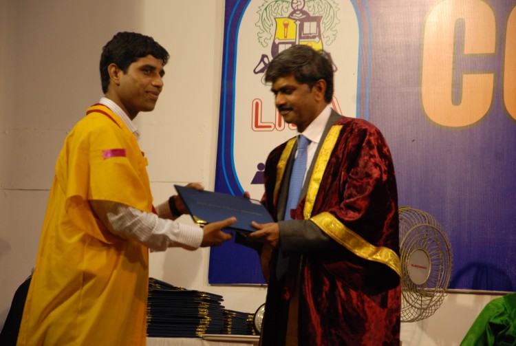 Receiving MBA Degree during LIBA convocation in Chennai